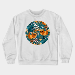 Happy Boho Sloth Floral Crewneck Sweatshirt